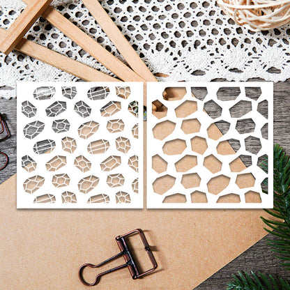 2 PCS Creative Patterns DIY Painting Hollow Stencil