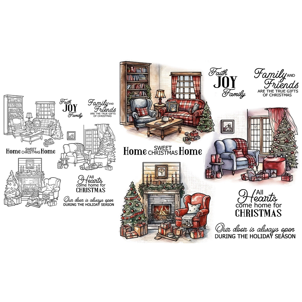 Cozy Home In Winter Clear Stamps