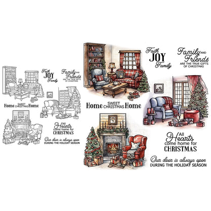 Cozy Home In Winter Clear Stamps