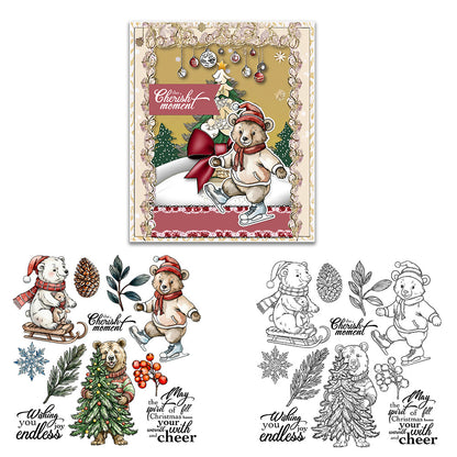 Christmas Polar Bear Clear Stamps