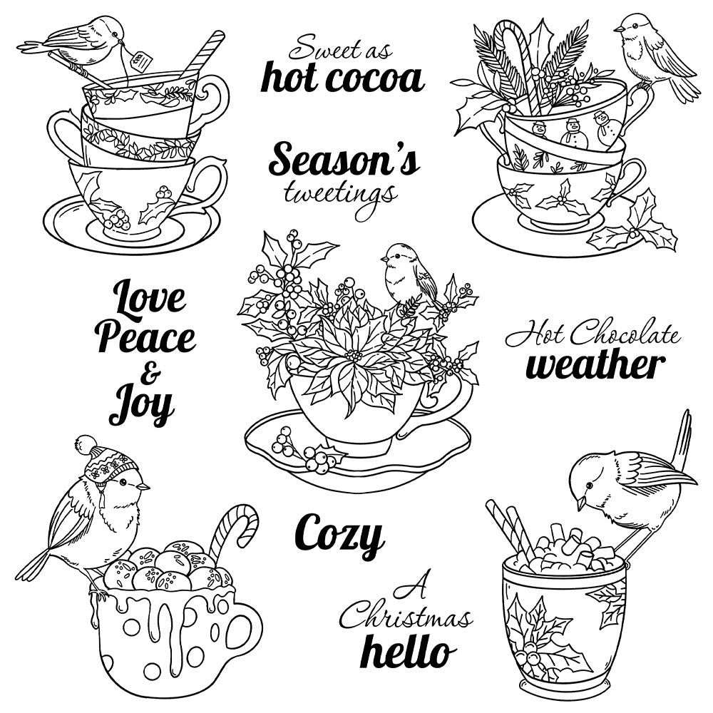 Bird Teacup Clear Stamps