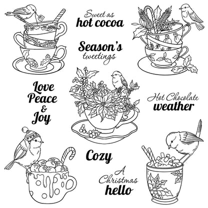 Bird Teacup Clear Stamps