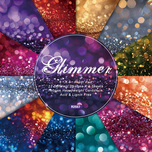 24PCS 6" Glimmer Scrapbook Paper & Cardstock