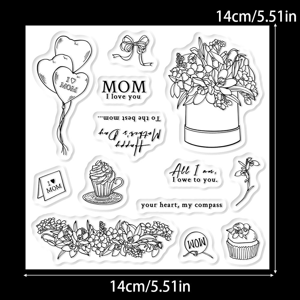 Happy Mother's Day Flowers Clear Stamps