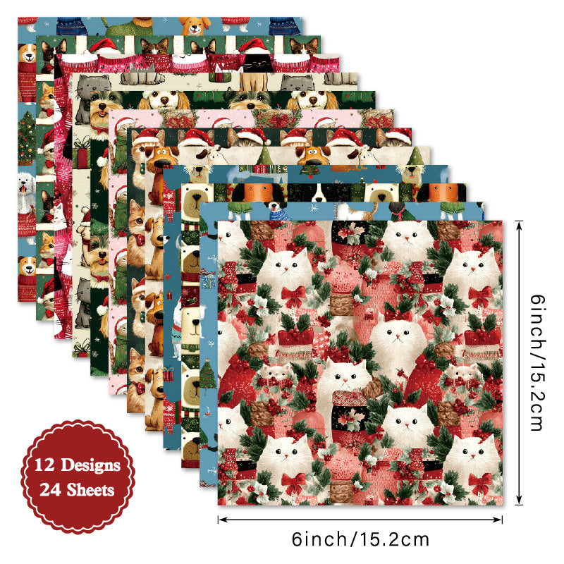 24PCS 6" Cuddle Scrapbook Paper & Cardstock