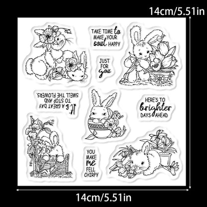 Flower Bunny Clear Stamps