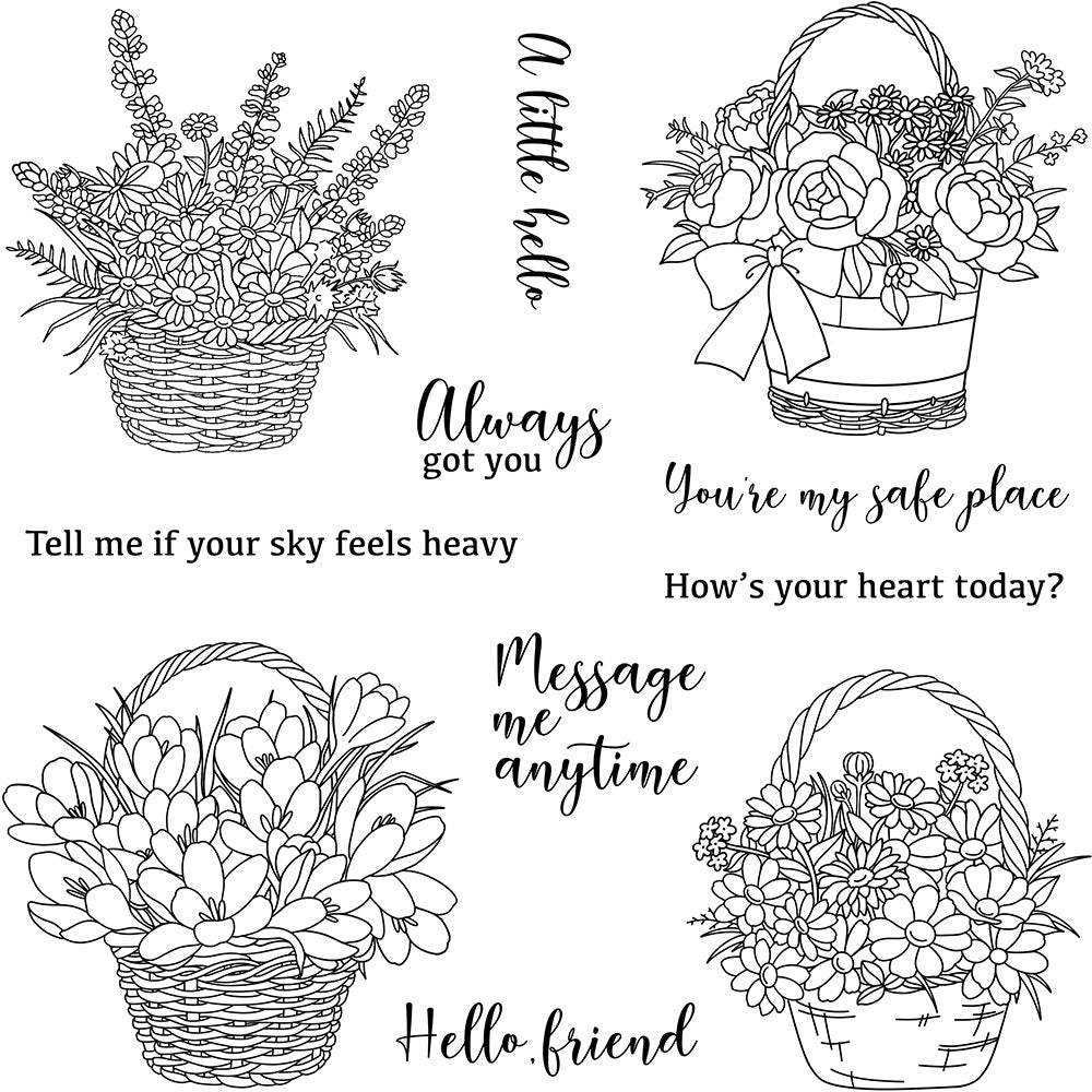 Flower Basket Clear Stamps