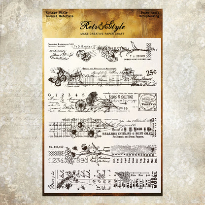 Retro Background DIY Scrapbook Clear Stamps