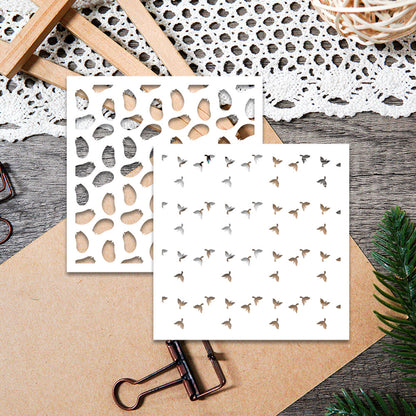 2 PCS Eggplant Pattern DIY Painting Hollow Stencil