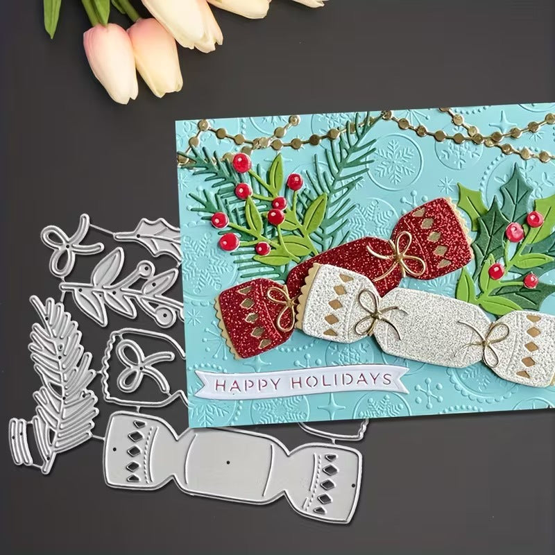 Christmas Candy Foliage Metal Cutting Dies