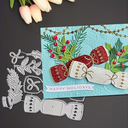 Christmas Candy Foliage Metal Cutting Dies
