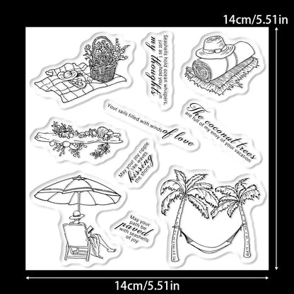 Summer Seaside Vacation Clear Stamps