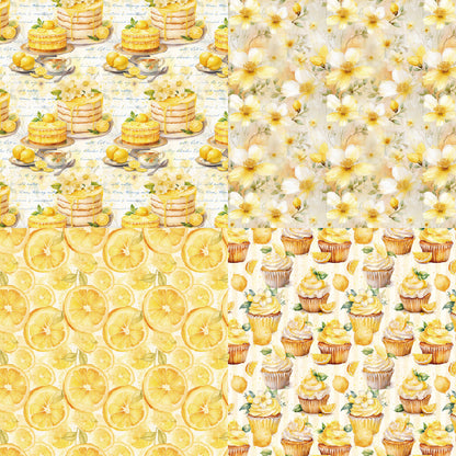 24PCS 6" Lemon Delights Scrapbook Paper & Cardstock