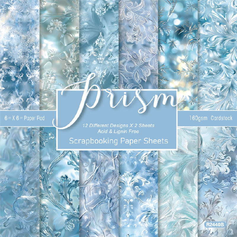 24PCS 6" Prism Scrapbook Paper & Cardstock