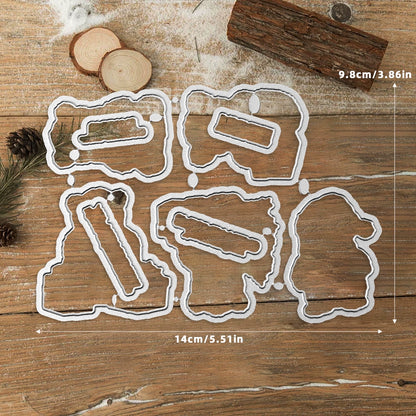 Cute Polar Bear Christmas Gift Dies & Stamps Set