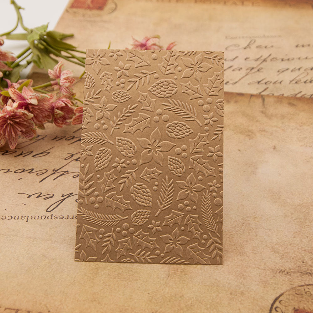 Flowers and Leaves Pattern Plastic Embossing Folder