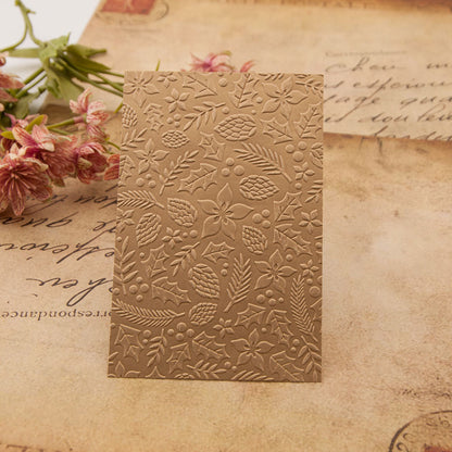 Flowers and Leaves Pattern Plastic Embossing Folder