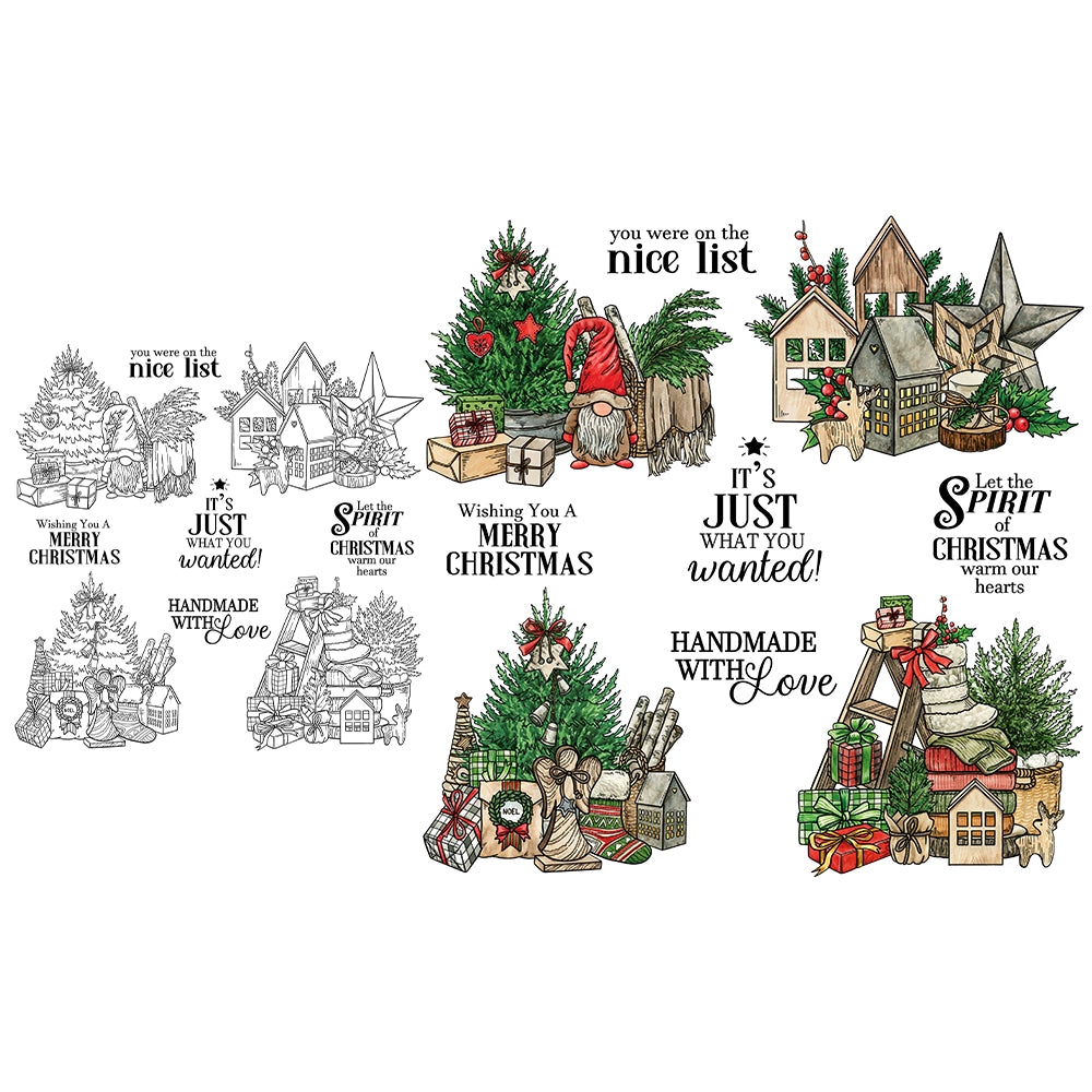 Christmas Theme Dies & Stamps Set