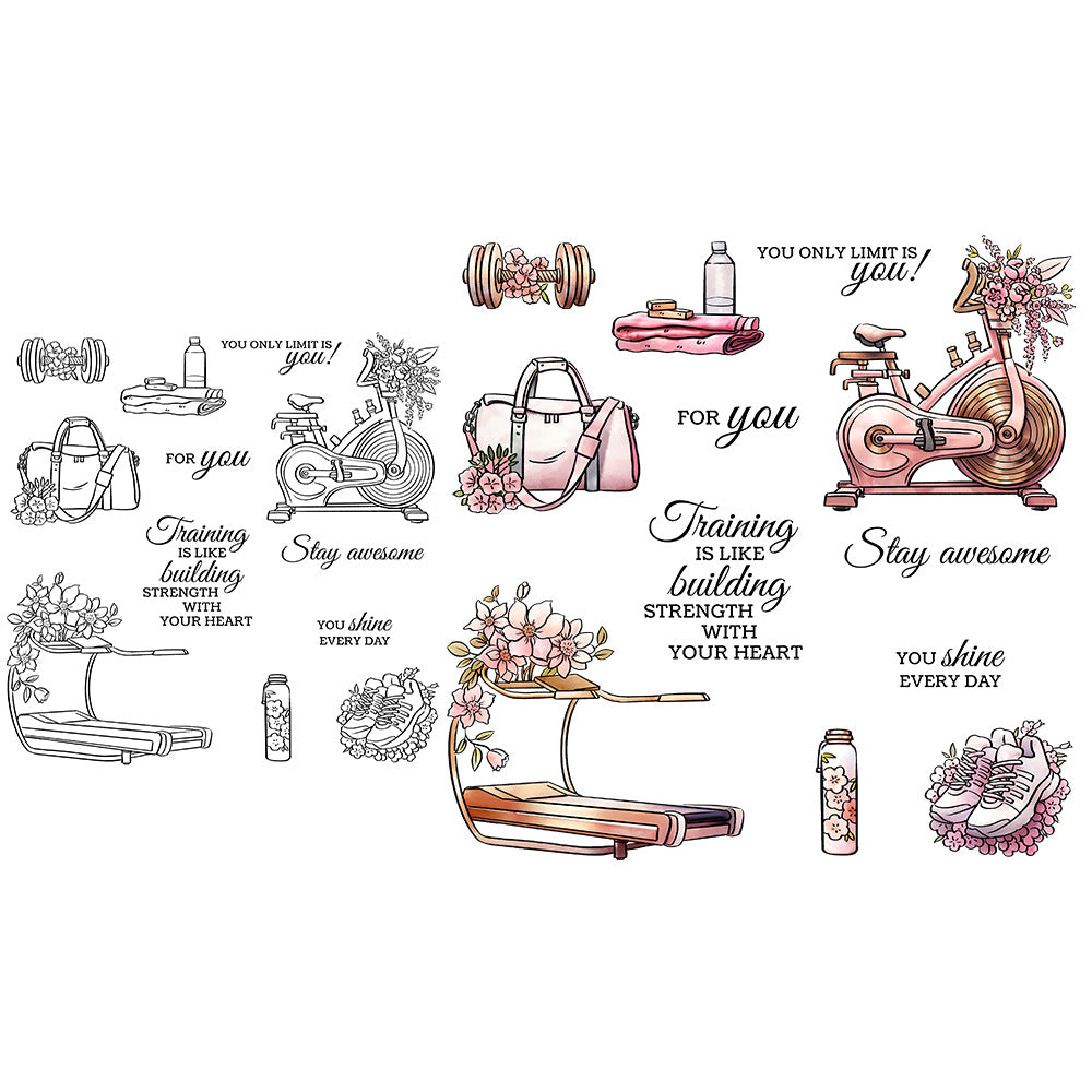 Fitness Equipment Clear Stamps