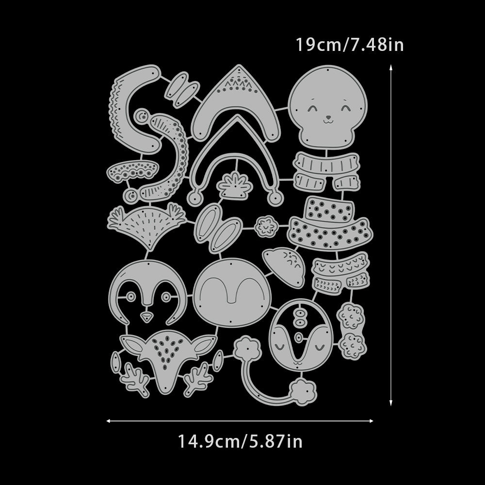 Christmas Penguins Metal Cutting Dies
