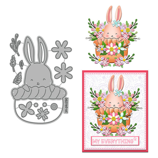 Flower Basket Rabbit Metal Cutting Dies