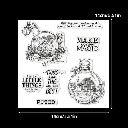 Glass Bottle Dies & Stamps Set