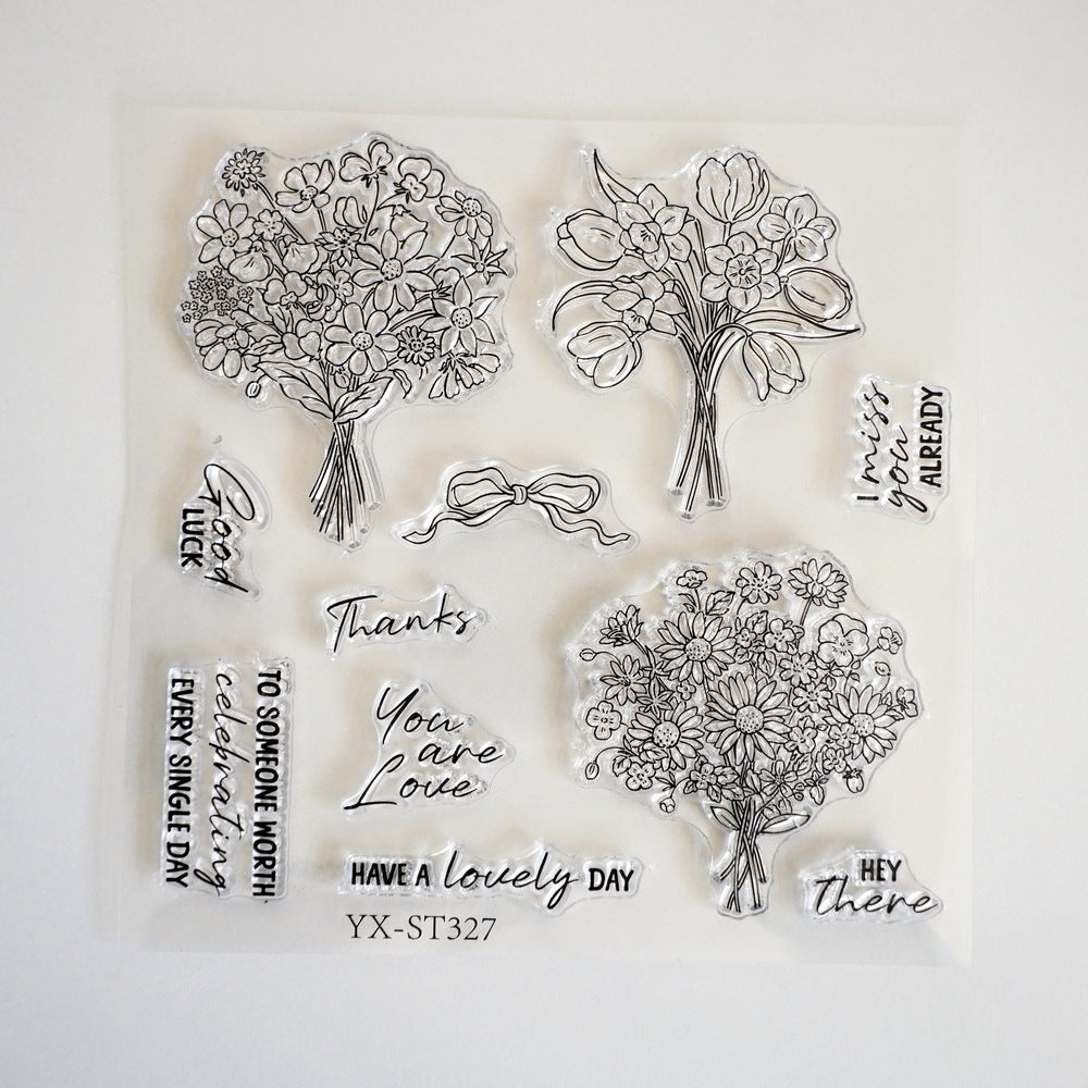 Three Bouquets Clear Stamps