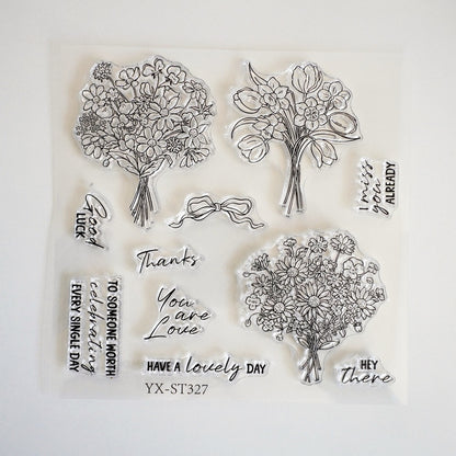 Three Bouquets Clear Stamps