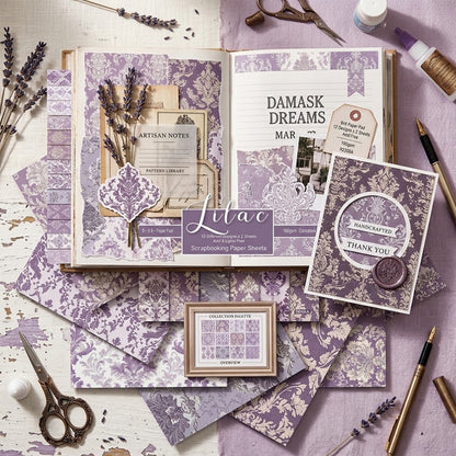 24PCS 6" Lilac Scrapbook Paper & Cardstock