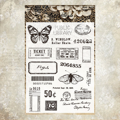 Retro Background DIY Scrapbook Clear Stamps