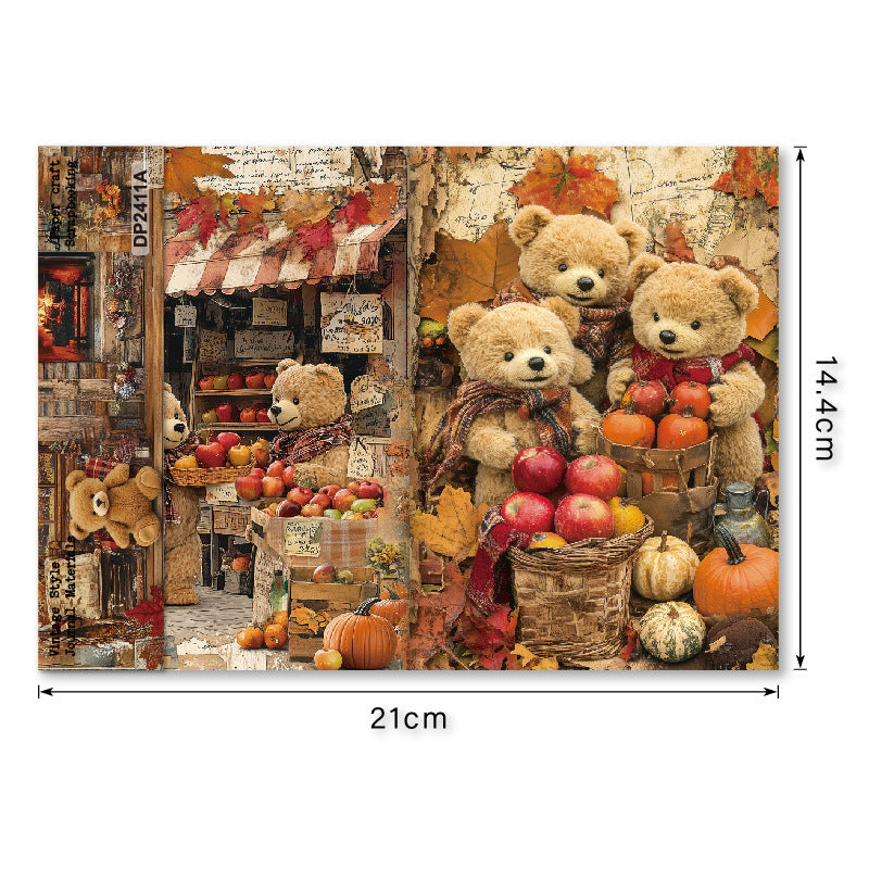 A5 Cute Bear Journal Scrapbook Paper