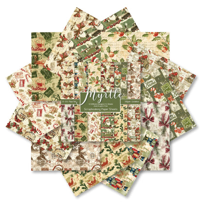 24PCS 6" Christmas Style Scrapbook Paper & Cardstock
