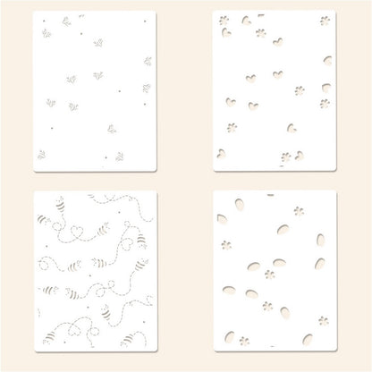 4 PCS Flying Bees Pattern DIY Painting Hollow Stencil
