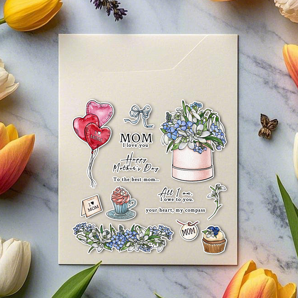 Happy Mother's Day Flowers Clear Stamps