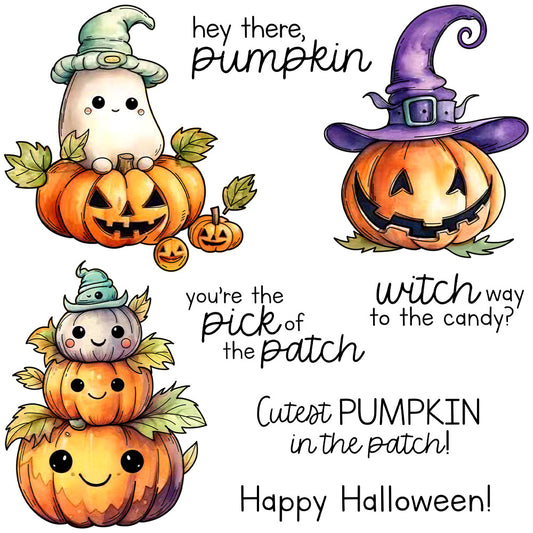 Halloween Pumpkin Dies & Stamps Set