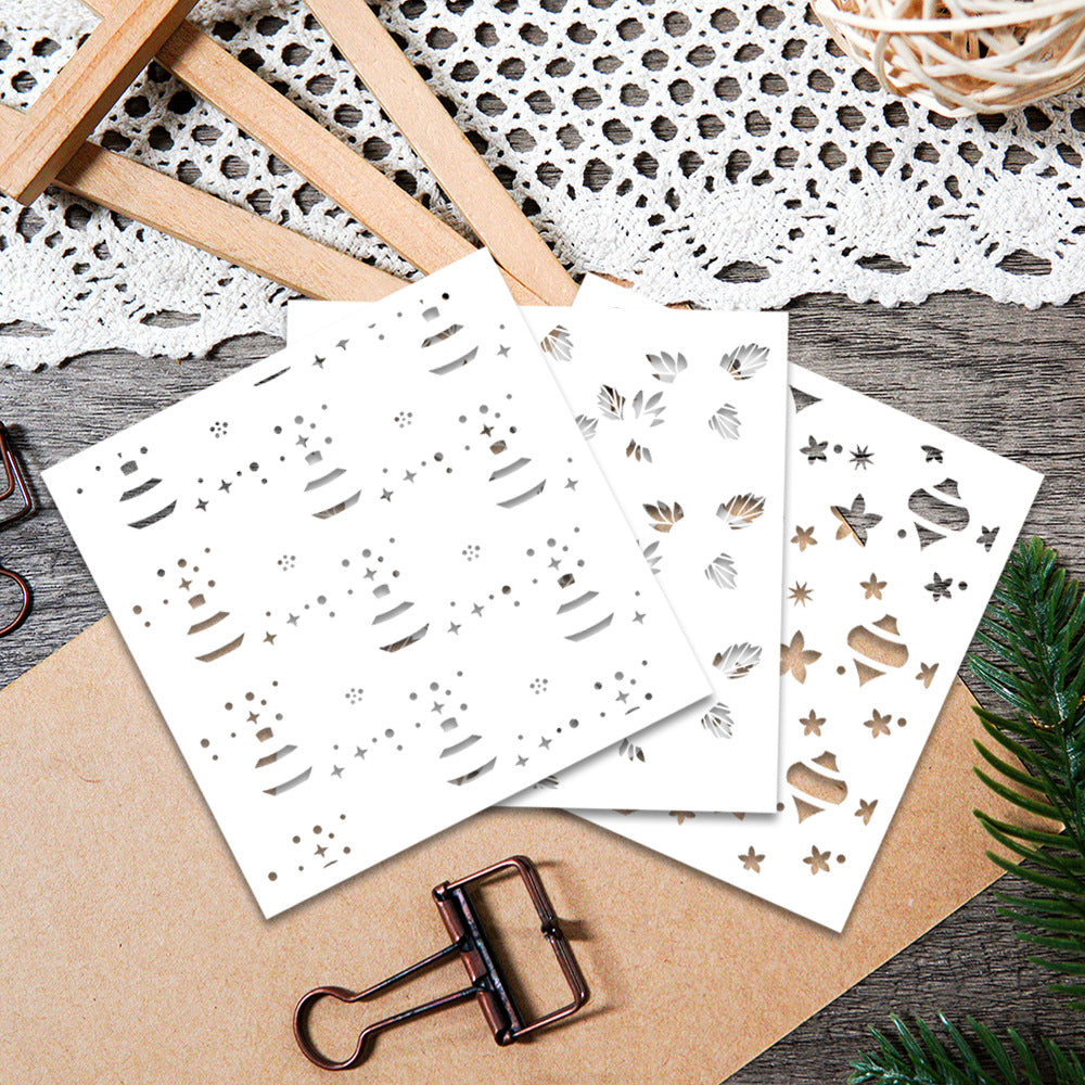 3 PCS Decorative Background DIY Painting Hollow Stencil