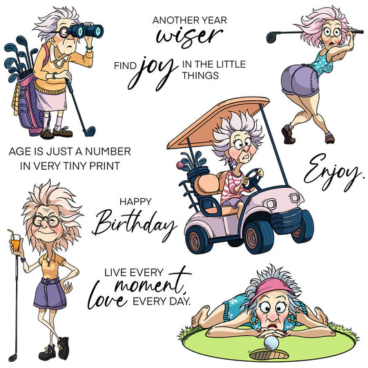 Grandma Playing Golf Dies & Stamps Set