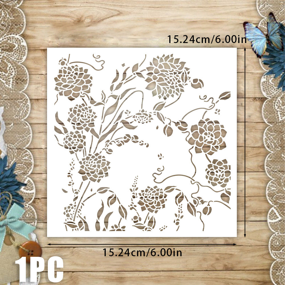 Flower Pattern DIY Painting Hollow Stencil