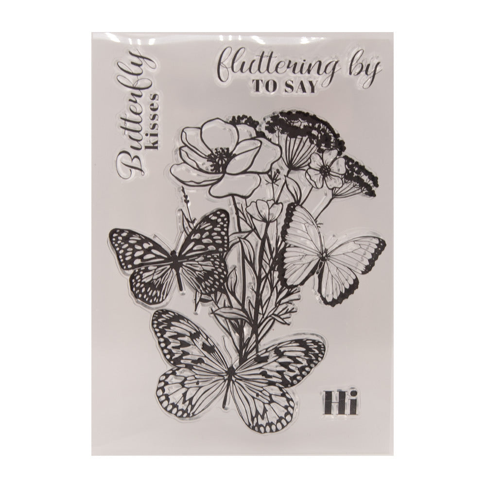 Butterflies and Flowers DIY Scrapbook Clear Stamps