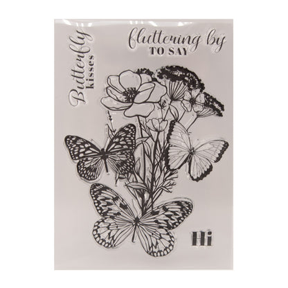 Butterflies and Flowers DIY Scrapbook Clear Stamps