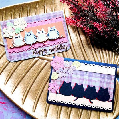 4 Pcs Little Fat Cats Metal Cutting Dies