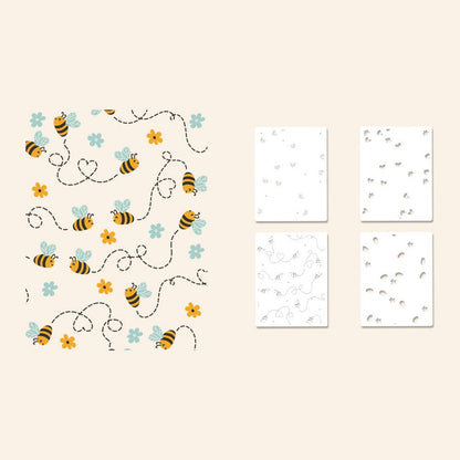 4 PCS Flying Bees Pattern DIY Painting Hollow Stencil