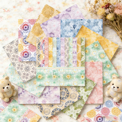 24PCS 6" Soft Mosaic Scrapbook Paper & Cardstock