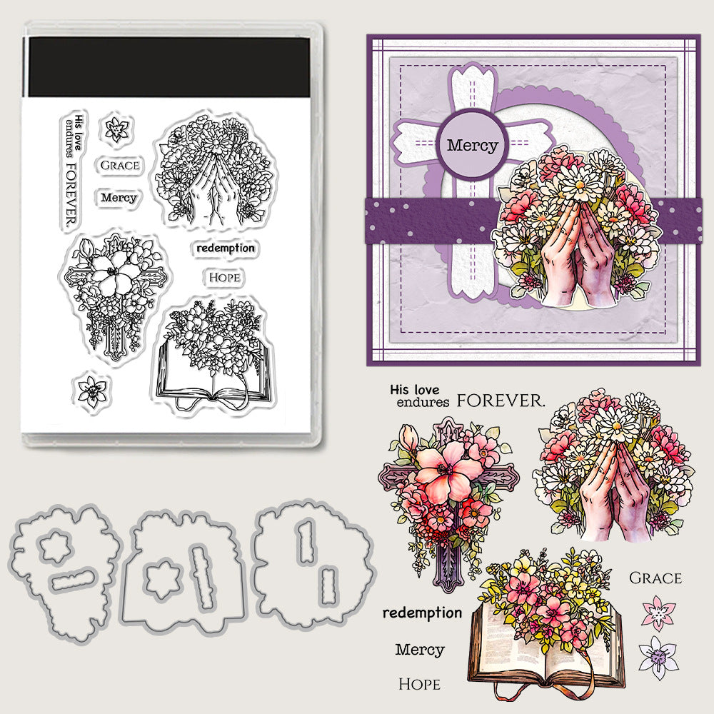 Cross Flowers Dies & Stamps Set