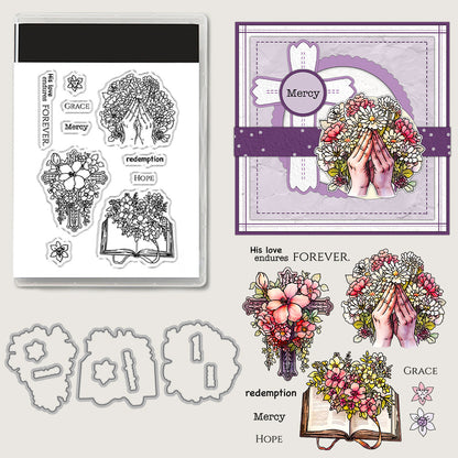 Cross Flowers Dies & Stamps Set