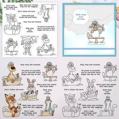 Bathing Animals Clear Stamps