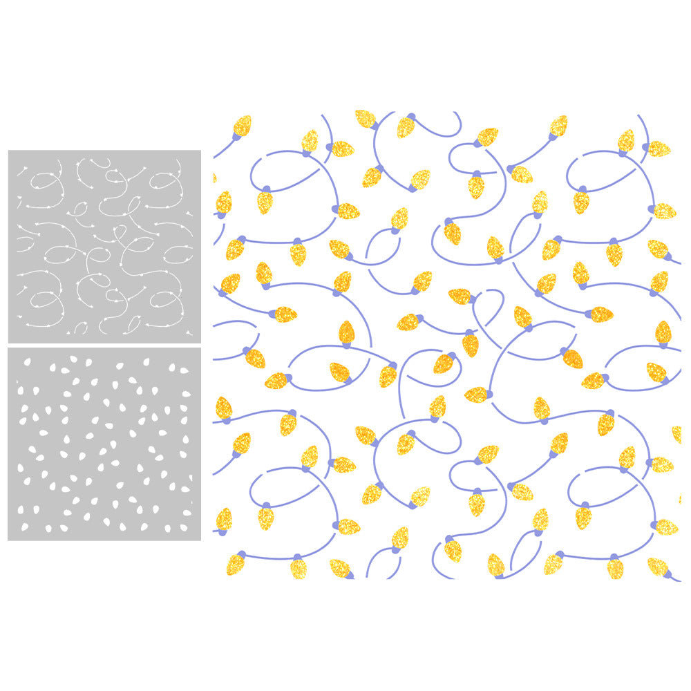 2 PCS Small Lamp Pattern DIY Painting Hollow Stencil