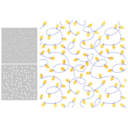 2 PCS Small Lamp Pattern DIY Painting Hollow Stencil