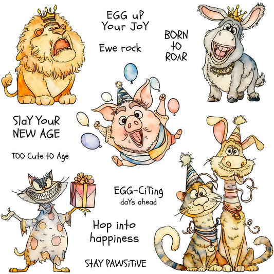 Birthday Animals Dies & Stamps Set