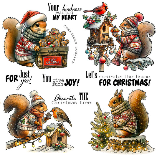 Christmas Squirrel Clear Stamps